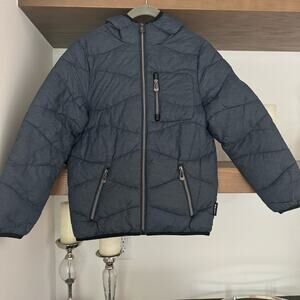 Noize Puffer Winter Jacket in a Heathered Navy